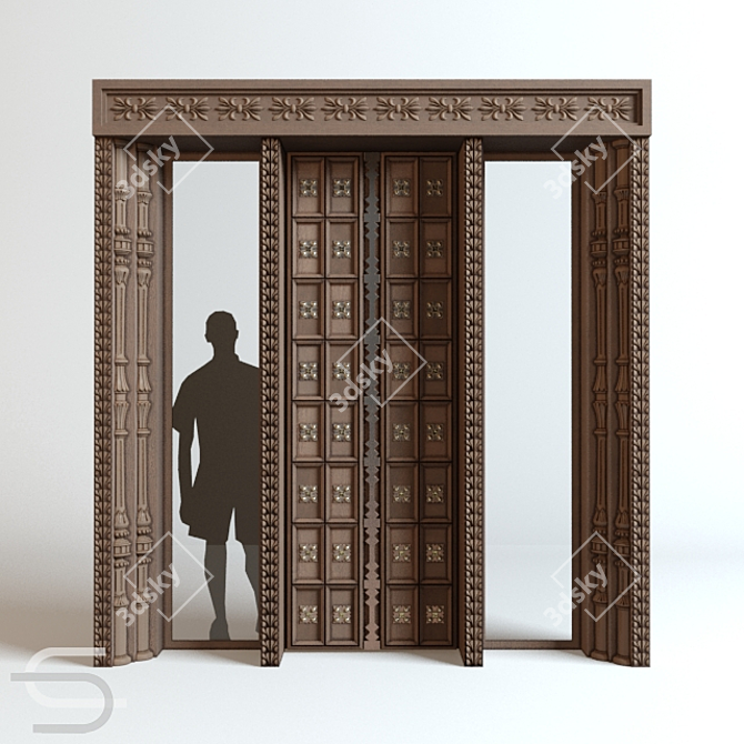 Colonial Door 2 3D model image 1