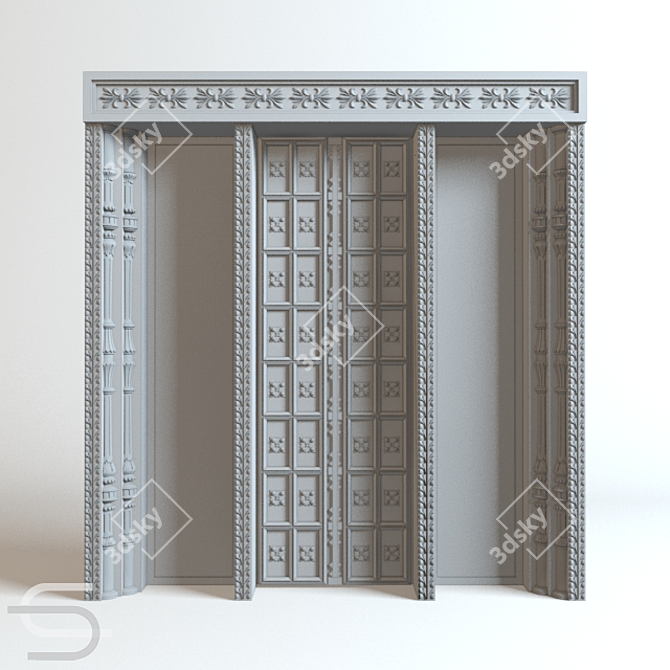 Colonial Door 2 3D model image 2