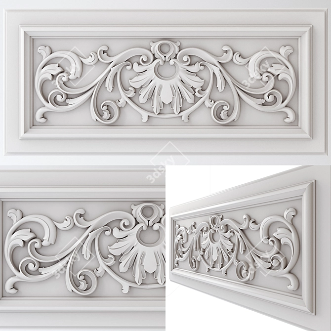 Carved Facade: 3D Model for CNC 3D model image 1