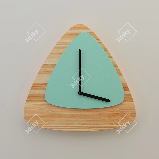 Elegant Wooden Wall Clock 3D model image 1