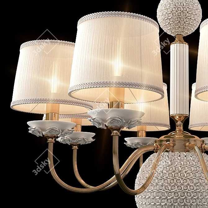 Gilded Elegance Crystal Chandelier 3D model image 2