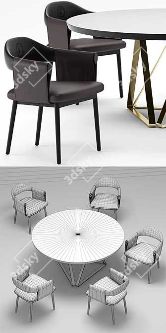 Elegant Trussardi Casa Chair 3D model image 3