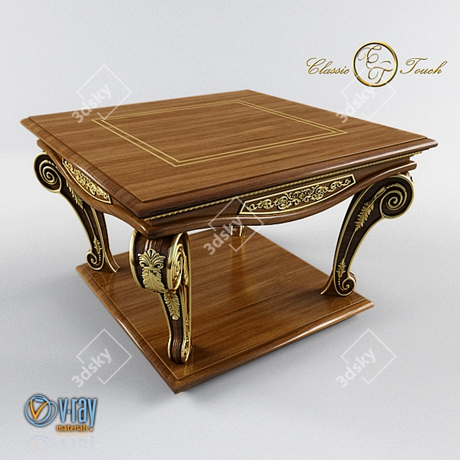 Elegant Heritage Wood Table 3D model image 1