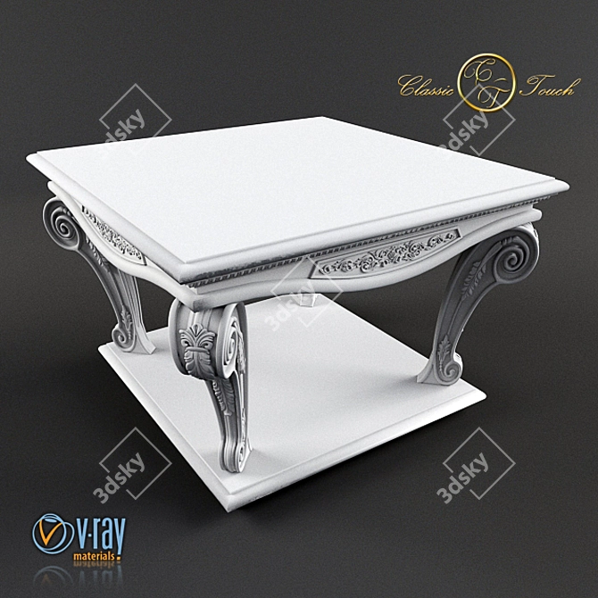 Elegant Heritage Wood Table 3D model image 2