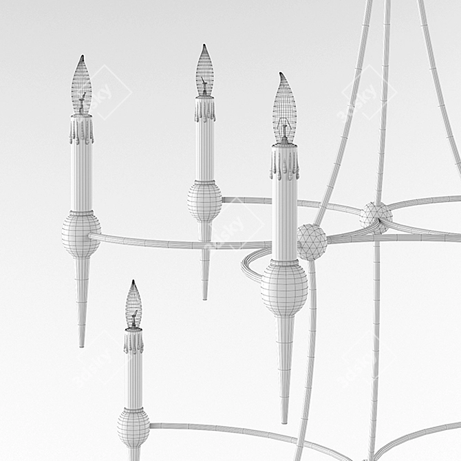 Elegant Black Chandelier: Danielli 3D model image 3