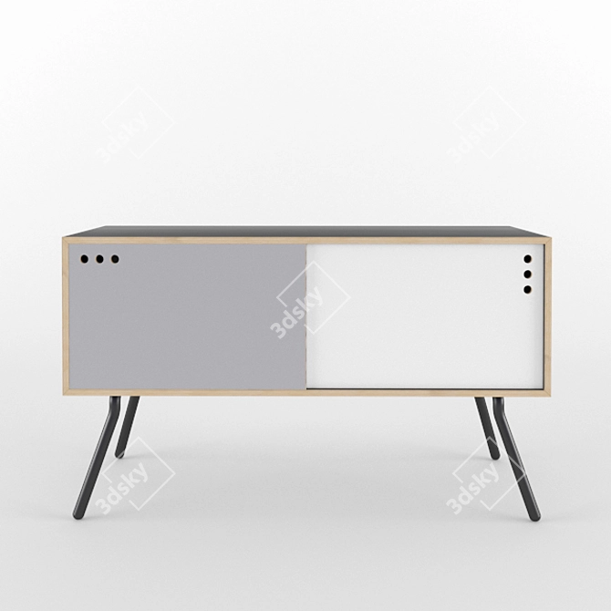 Modern Danish Sideboard Chest 3D model image 1