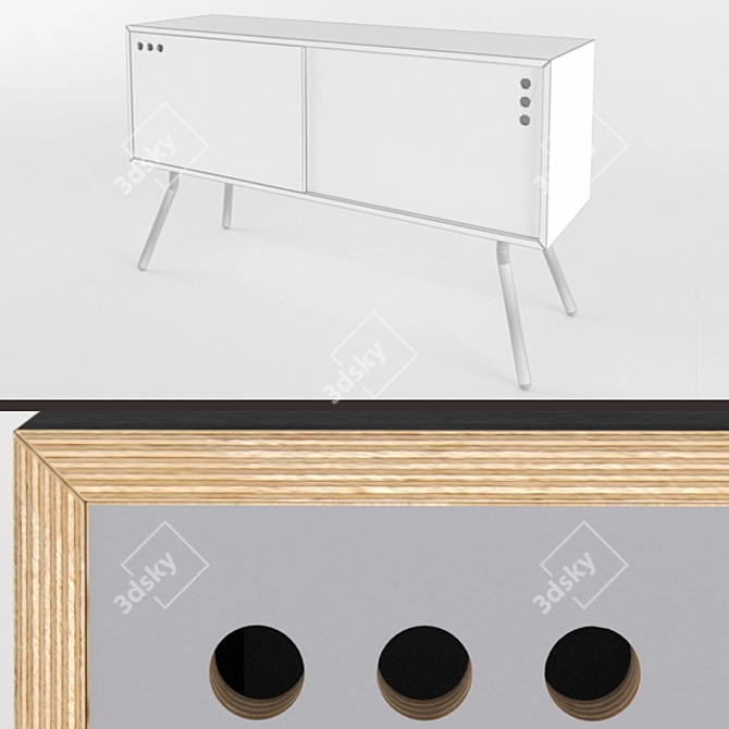 Modern Danish Sideboard Chest 3D model image 3