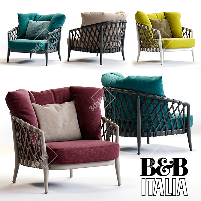 Elegant B&B Italia ERICA Armchair 3D model image 1