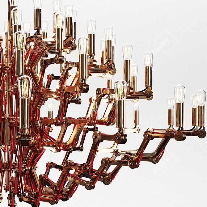 Exquisite Mercury Chandelier - Illuminate Your Space! 3D model image 2