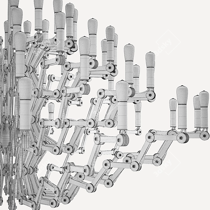 Exquisite Mercury Chandelier - Illuminate Your Space! 3D model image 3