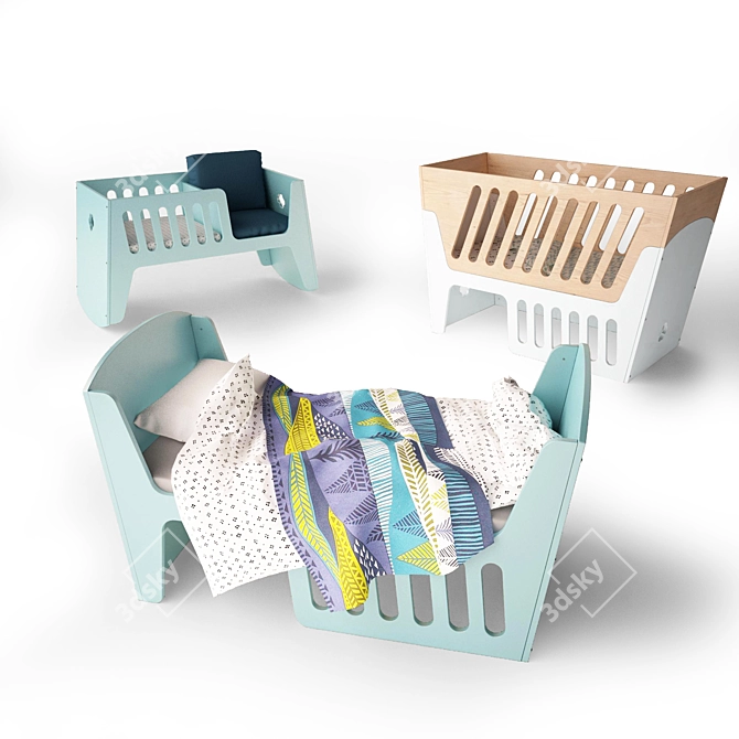 Transformable Cot by Jall&Tofta: Futuristic Design 3D model image 2