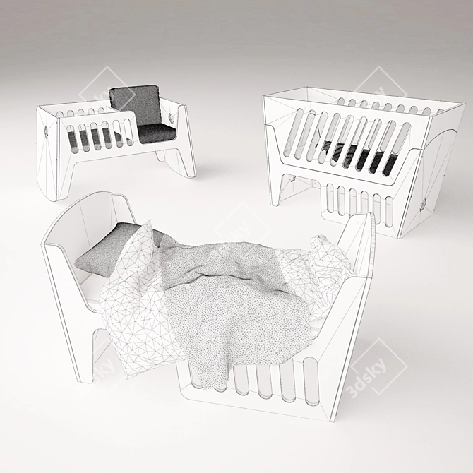 Transformable Cot by Jall&Tofta: Futuristic Design 3D model image 3