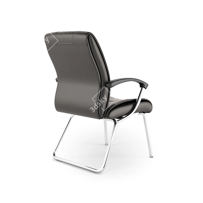 Sophisticated Low Back Armchair 3D model image 2