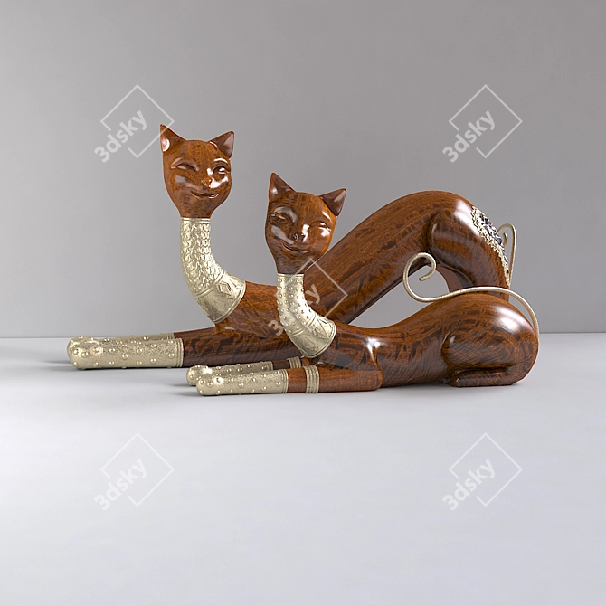 Feline Statuette Collection 3D model image 1