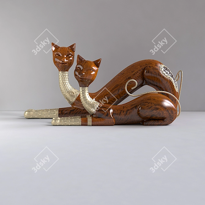 Feline Statuette Collection 3D model image 2