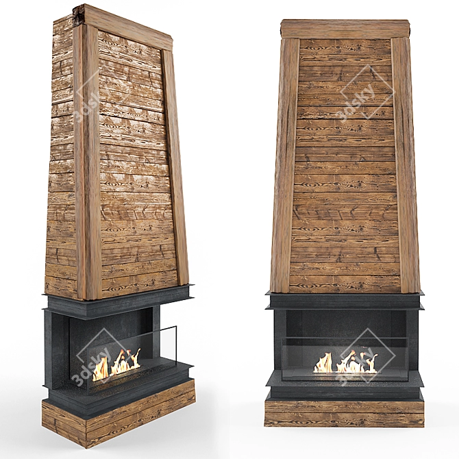 Cozy Home Fireplace 3D model image 1