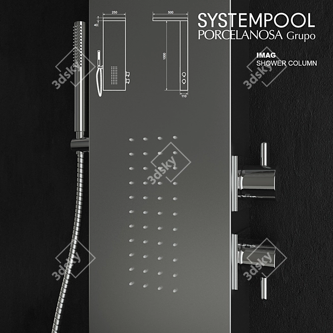 Imag Shower Column: Sleek Design 3D model image 2