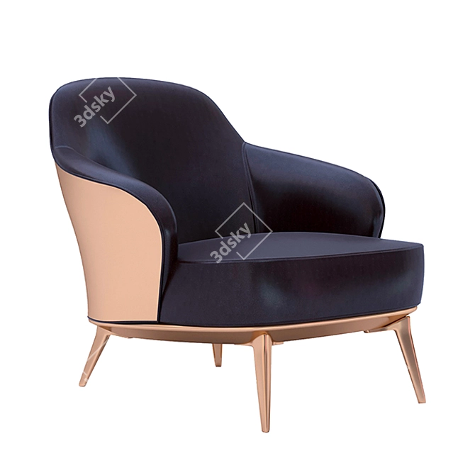 Modern Leslie Armchair with Elegant Design 3D model image 1