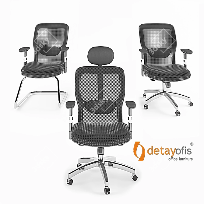 ErgoLux Omega Chair: Ultimate Office Comfort 3D model image 1