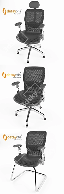 ErgoLux Omega Chair: Ultimate Office Comfort 3D model image 2