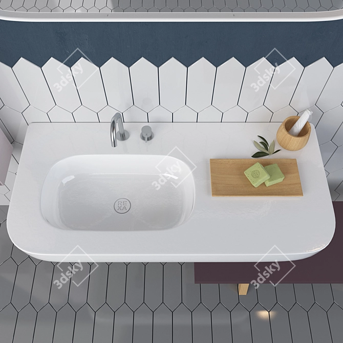 Esperanto Collection: Stylish and Functional Rexa Design Bathroom Set 3D model image 2