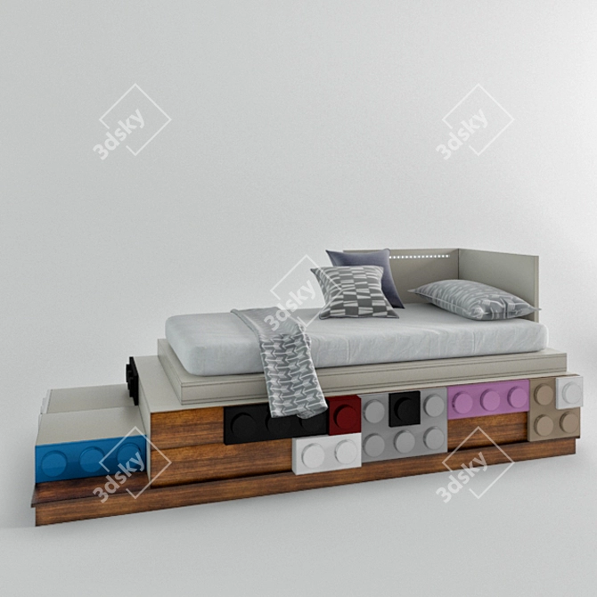 Lola Glamour Composition: Bed, Desk, Shelf 3D model image 2