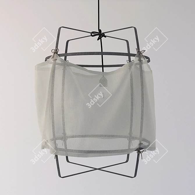 Title: Vintage Bronze Hanging Lamp 3D model image 1