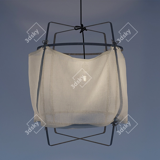 Title: Vintage Bronze Hanging Lamp 3D model image 2