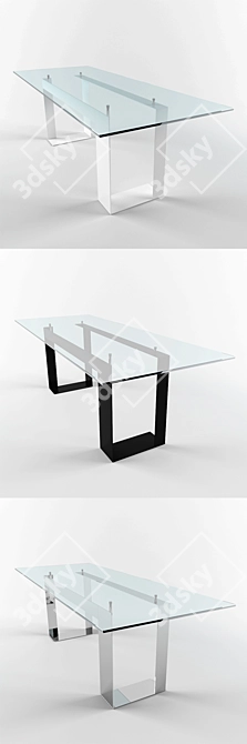 MILES Rectangular Glass Table 3D model image 2