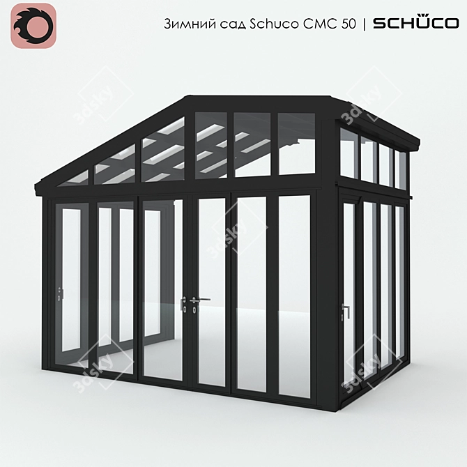 Schuco CMC 50: Winter Garden with Asymmetrical Roof 3D model image 1