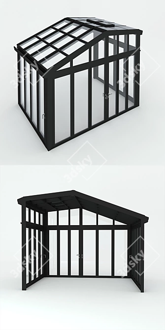 Schuco CMC 50: Winter Garden with Asymmetrical Roof 3D model image 2