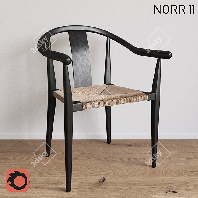 Modern Wood Dining Chair 3D model image 1