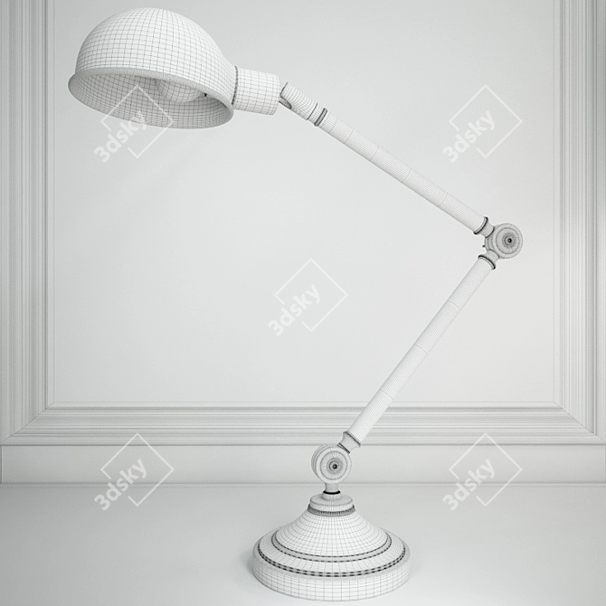 Vintage Brass Loft Table Lamp 3D model image 3