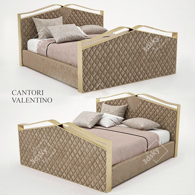 Elegant Cantori Valentino Bed 3D model image 1