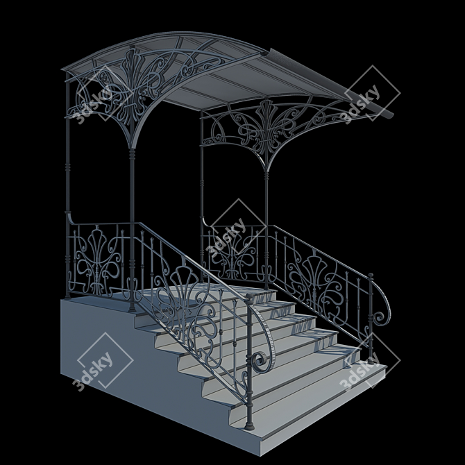 Durable Metal Fence Visor 3D model image 3