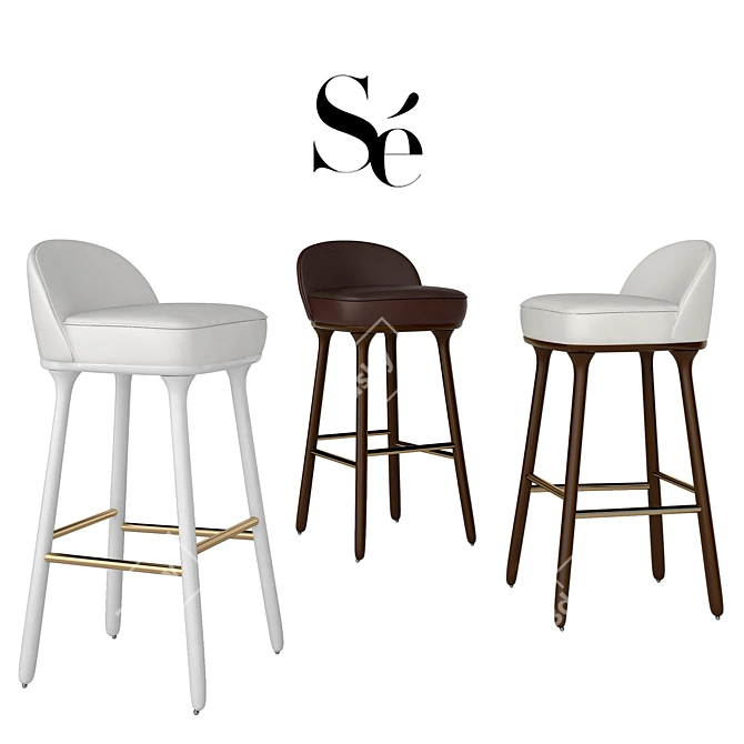 Beetley Bar Stool: Stylish Se Collection 3D model image 1