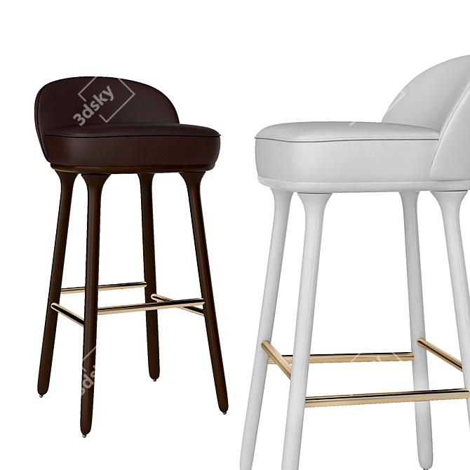 Beetley Bar Stool: Stylish Se Collection 3D model image 2