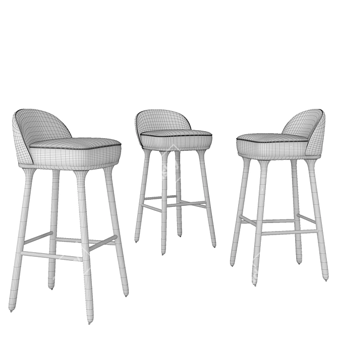 Beetley Bar Stool: Stylish Se Collection 3D model image 3