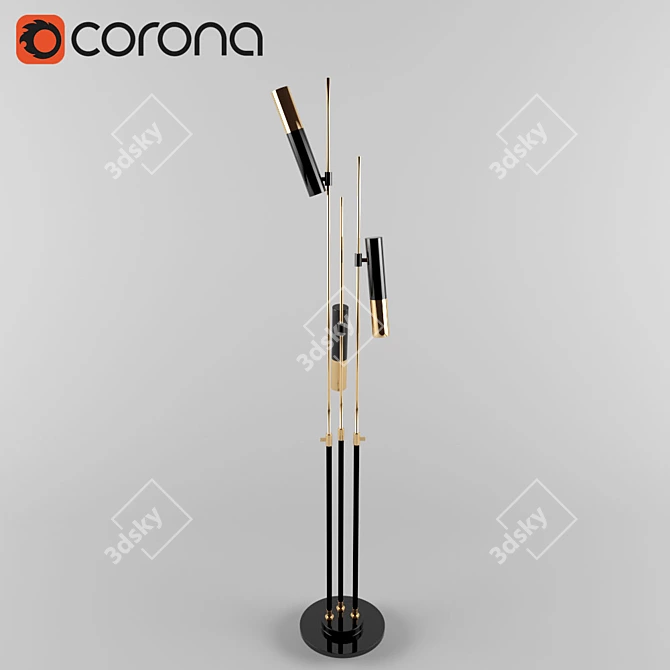 Delightful Ike Floor Lamp 3D model image 1