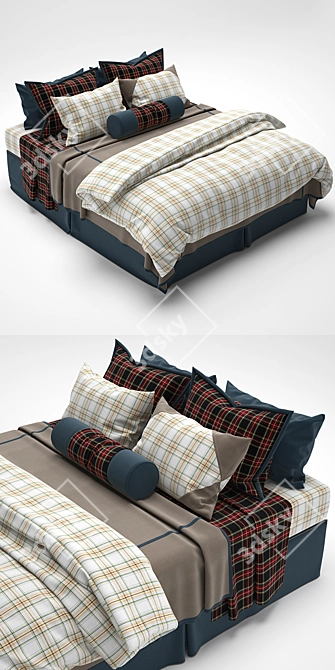 Title: Ethnic-Chic Bedding Set 3D model image 2