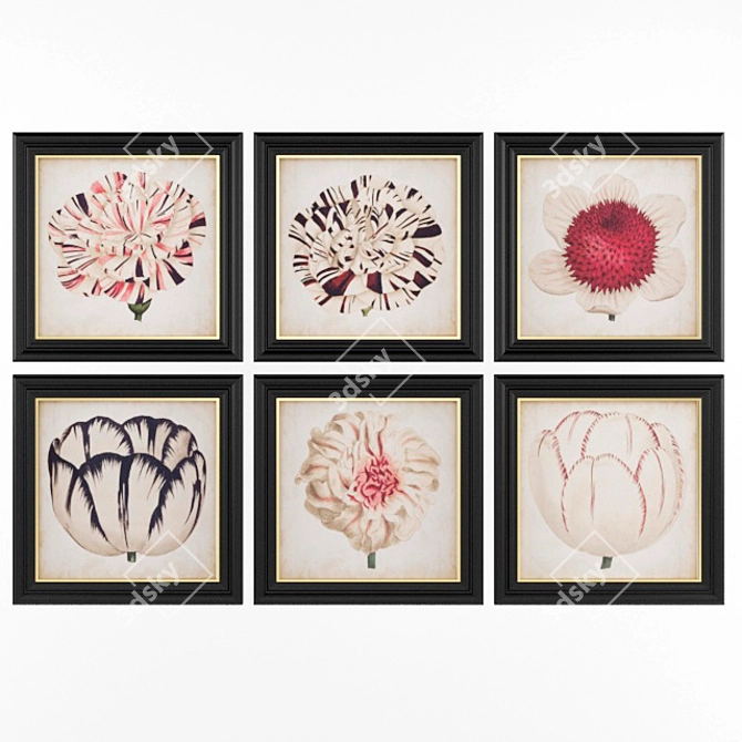 Modern Abstract Wall Art Set 3D model image 3