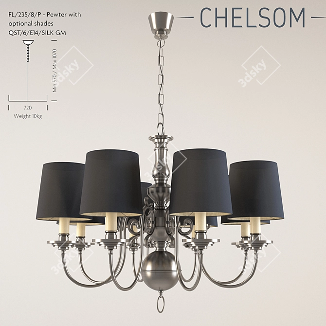 Elegant Flemish Chandelier: FL2358P 3D model image 1