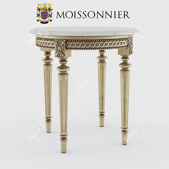  Moissonnier Gueridon L. XVI Marble Table - Elegant Round Design 3D model image 1