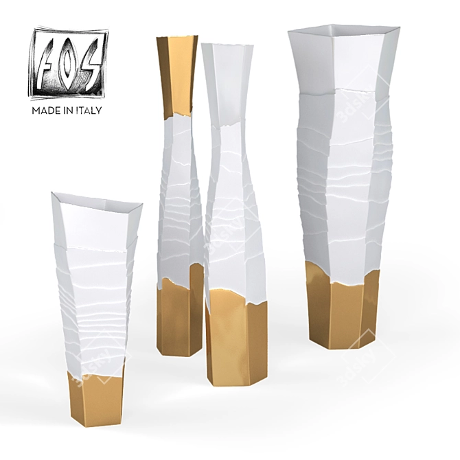 Erosion-inspired Ceramic Vases by FOS Ceramiche 3D model image 1