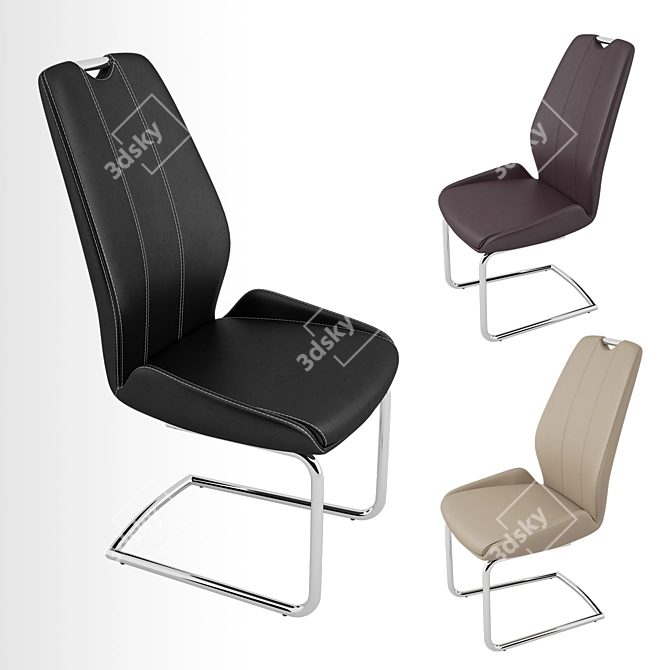 Sleek "Race" Dining Chair: Imported Elegance 3D model image 1