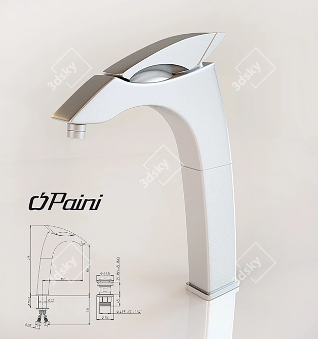 Paini F1 Single Lever Basin Mixer 3D model image 1