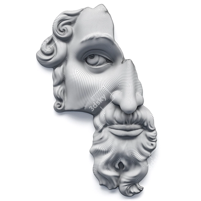 Classic French Sculpture Fragment 3D model image 3