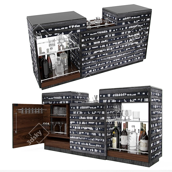 Luxury Cocktail Console - David Linley Dusk 3D model image 2