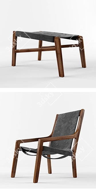 Sleek Hideout Chair 3D model image 2