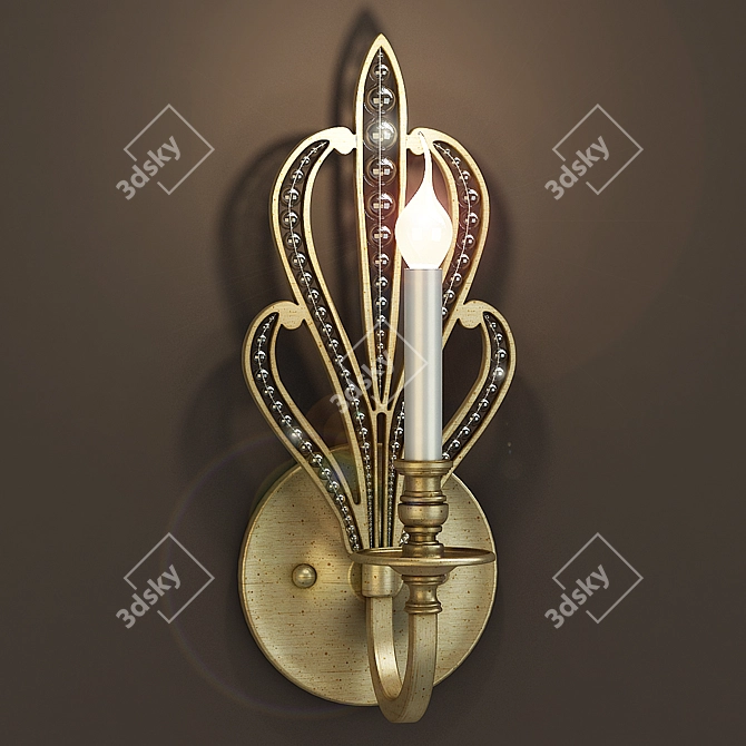 Elegant Crystal Wall Sconce 3D model image 1